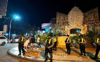 Ciptakan Kondusivitas, Polsek Kuta Utara Gelar Patroli Rutin Saat Jam Bubaran Hiburan Malam