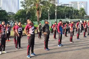 Perkuat Jiwa Korsa, Kementerian Pertahanan Gelar Olahraga Bersama di Monas