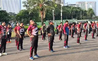Perkuat Jiwa Korsa, Kementerian Pertahanan Gelar Olahraga Bersama di Monas