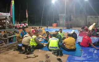 Sinergi Tiga Pilar Jaga Kondusivitas Panggung Hiburan Penutup HUT RI ke-81 di Desa Jatisari Madiun