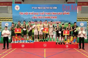 Festival Olahraga Provinsi Cao Bang ke-10 Sukses Lahirkan Juara Baru di Cabang Basket dan Tenis Meja