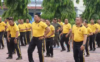 Polres Aceh Timur Gelar Olahraga Bersama Pererat Sinergi Lintas Instansi Jelang HUT Bhayangkara ke-80