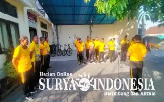 Tingkatkan Stamina dan Kebersihan Mako, Polsek Kediri Gelar Olahraga Bersama dan Kerja Bakti