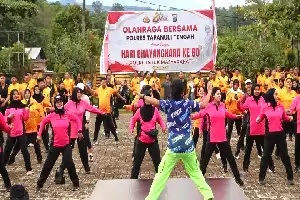 Polres Tapanuli Tengah Perkuat Soliditas Internal Lewat Olahraga Bersama Jelang HUT Bhayangkara ke-80