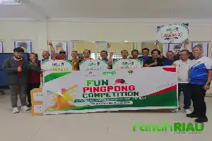 Lewat Tenis Meja, PWI Riau Bersama SKK Migas Sumbagut dan EMP Bentu Perkuat Kolaborasi
