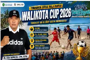 Jaring Bibit Muda, 85 Tim Pelajar Ikuti Turnamen Sepak Bola Pantai Wali Kota Cup Bengkulu 2026