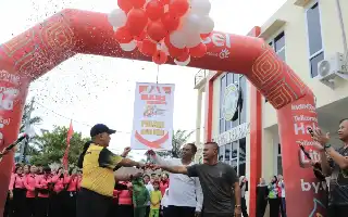 Polres Sergai Gelar Olahraga Bersama Sambut HUT Bhayangkara ke-80