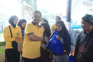 Sambut Hari Bhayangkara ke-80, Polres Inhil Gelar Olahraga Bersama dan Bagikan 200 Paket Sembako