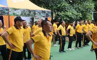 Jelang Hari Bhayangkara ke-80, Polres Batu Gelar Olahraga Bersama untuk Perkuat Kekompakan Personel