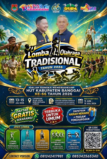 Semarak HUT ke-66 Banggai, Dispora Gelar Festival Olahraga Tradisional bagi Warga
