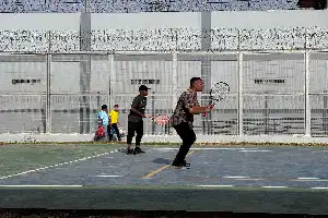Pererat Sinergi dan Kebugaran, Pegawai Lapas Lhokseumawe Gelar Olahraga Tenis Bersama
