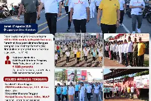 Pererat Sinergisitas, Pemkab dan Polres Minahasa Tenggara Gelar Apel Olahraga Pembuka Rangkaian HUT RI ke-81