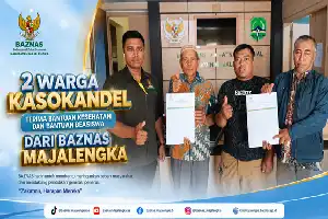 Dukung Kesejahteraan Warga, BAZNAS Majalengka Kucurkan Bantuan Pendidikan dan Kesehatan untuk Warga Kasokandel