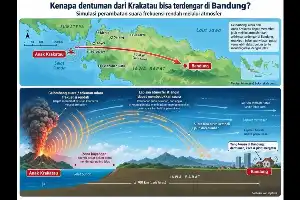 Erupsi Gunung Anak Krakatau Picu Suara Dentuman hingga Jawa Barat, Badan Geologi Buka Suara