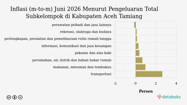 Inflasi Sektor Rekreasi dan Budaya di Aceh Tamiang Melambat pada Juni 2026
