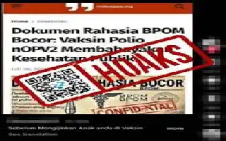 Kementerian Komdigi Tegaskan Kabar Dokumen BPOM Bocor Terkait Bahaya Vaksin Polio Adalah Hoaks