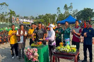 Pererat Sinergitas, Polresta Bulungan Ikuti Olahraga Bersama Peringatan HUT Ke-1 Yonif TP 880/Banuanta