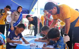 Polda Kaltara Gelar Olahraga Bersama dan Bazar Murah di Tepian Sungai Kayan, Peringati Hari Bhayangkara Ke-80
