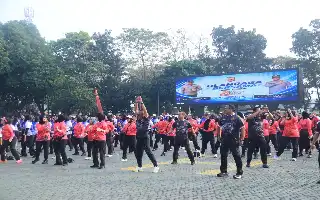 Pererat Sinergitas Internal, Jajaran Polda Jabar Gelar Olahraga Bersama