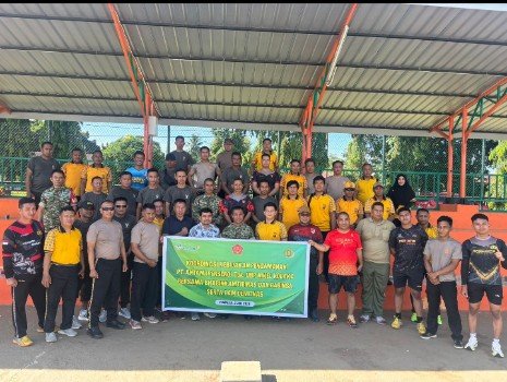 Pererat Sinergitas, PT ANTAM UBP Nikel Kolaka Gelar Olahraga Bersama TNI-Polri