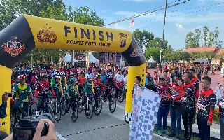 Fun Bike Hari Bhayangkara di Bukit Pelangi, Wabup Kutim Ajak Warga Biasakan Hidup Sehat