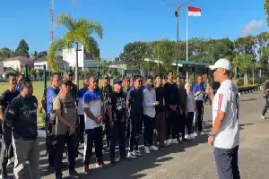 Kodim 1009/Tanah Laut Pererat Silaturahmi dengan Masyarakat Lewat Olahraga Bersama Lintas Elemen
