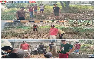 Sambut HUT RI ke-81, Pemuda dan Warga Kampung Cengkok Balaraja Kerja Bakti Siapkan Lahan Perlombaan