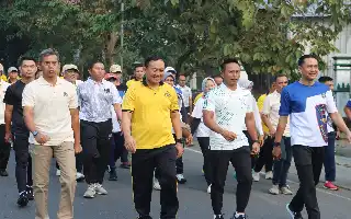 Polres Lahat Gelar Olahraga Bersama Peringati Hari Bhayangkara ke-80, Perkuat Sinergitas Lintas Instansi