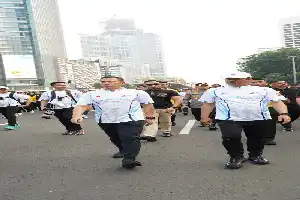 Pangdam Jaya Bersama Pejabat Tinggi TNI-Polri Ramaikan Olahraga Bersama dan Car Free Day Jelang Hari Bhayangkara Ke-80