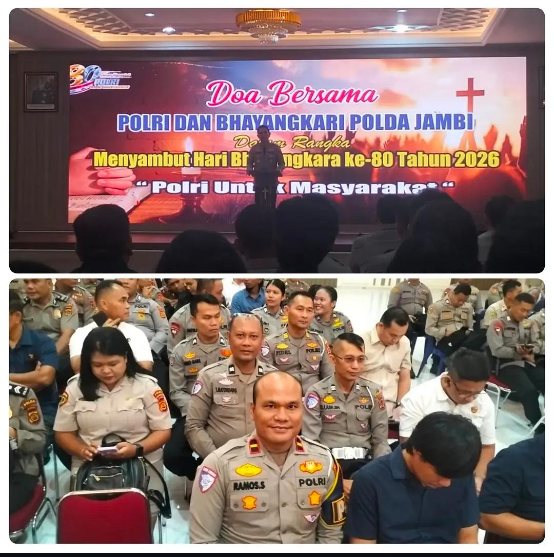 Sambut Hari Bhayangkara ke-80, Ditlantas Polda Jambi Perkuat Kebersamaan Lewat Doa dan Olahraga