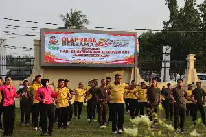 Polres Kampar dan TNI Perkuat Sinergi Lewat Olahraga Bersama Hari Bhayangkara ke-80