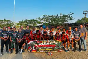 Pererat Solidaritas Warga, Satgas TMMD Ke-129 Bojonegoro Gelar Turnamen Voli HUT RI
