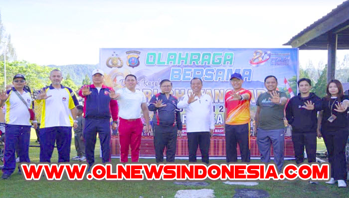Forkopimda Karo Gelar Olahraga Bersama Peringati HUT Bhayangkara ke-80 di Berastagi