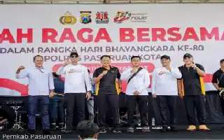 Polres Pasuruan Kota Gelar Olahraga Bersama, Fun Bike hingga Doorprize Umrah Warnai Hari Bhayangkara ke-80