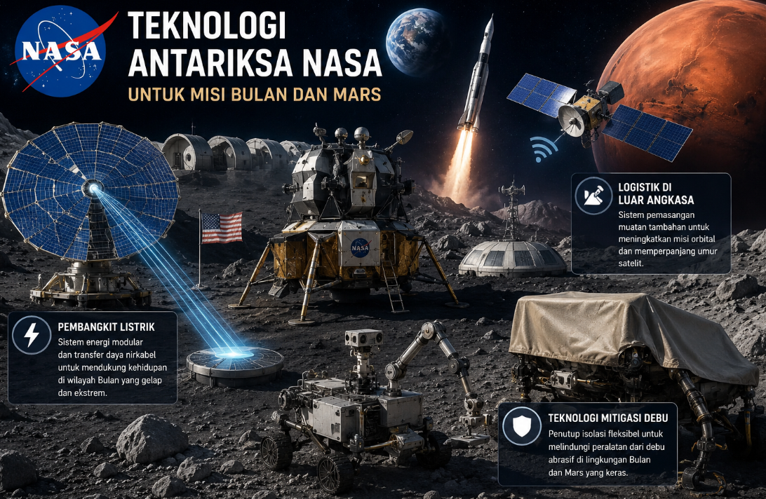 NASA Gandeng 37 Perusahaan AS Kembangkan Teknologi untuk Misi Bulan dan Mars