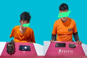 Satresnarkoba Polres Pelalawan Ringkus Dua Buruh Terlibat Peredaran Sabu