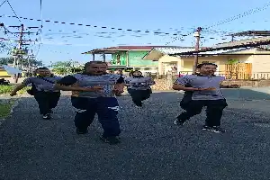 Jaga Stamina di Tengah Kesibukan, Personel Polsek Pontianak Utara Gelar Olahraga Bersama