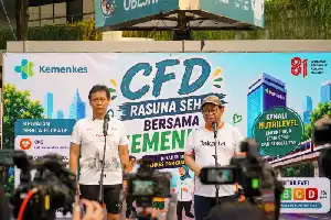 Dongkrak Usia Harapan Hidup, Kemenkes dan Pemprov DKI Kampanyekan Jalan Sehat di CFD Rasuna Said