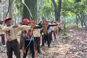 Asah Fokus dan Disiplin, Pramuka Tanjung Jabung Timur Jajal Olahraga Panahan di Jamnas XII