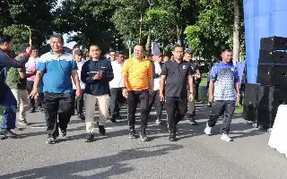 Polres Binjai Gelar Olahraga Bersama Forkopimda dan Warga Sambut Hari Bhayangkara ke-80