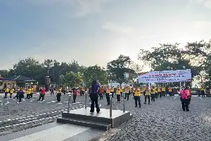 Polres Indragiri Hulu dan TNI Kompak Gelar Olahraga Bersama Sambut Hari Bhayangkara ke-80