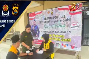 Wujudkan Kepedulian Sosial, Satbrimob Polda Jambi Gelar Layanan Kesehatan Gratis