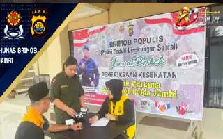 Wujudkan Kepedulian Sosial, Satbrimob Polda Jambi Gelar Layanan Kesehatan Gratis