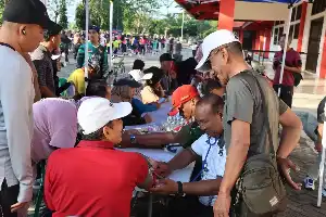 Tingkatkan Kesadaran Warga, Kodim 0715/Kendal Gelar Layanan Kesehatan Gratis
